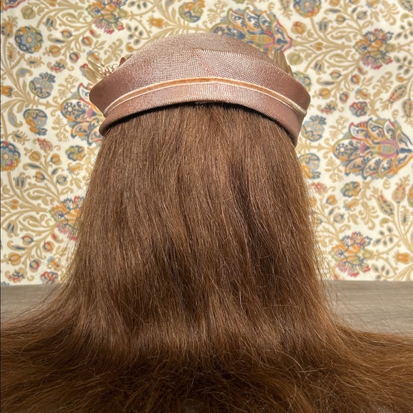 Vintage Hat Pink and Cream Flowers Fascinator Church - Picture 4 of 15